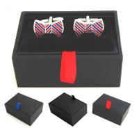 Buy cheap Men Black Cufflink Box Cardboard Gift Showing Recyclable Feature 85x45x35 mm product