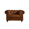 Buy cheap Full Top Grain Leather Chesterfield High Back Wing Chair , Brown Leather High Back Chair from wholesalers