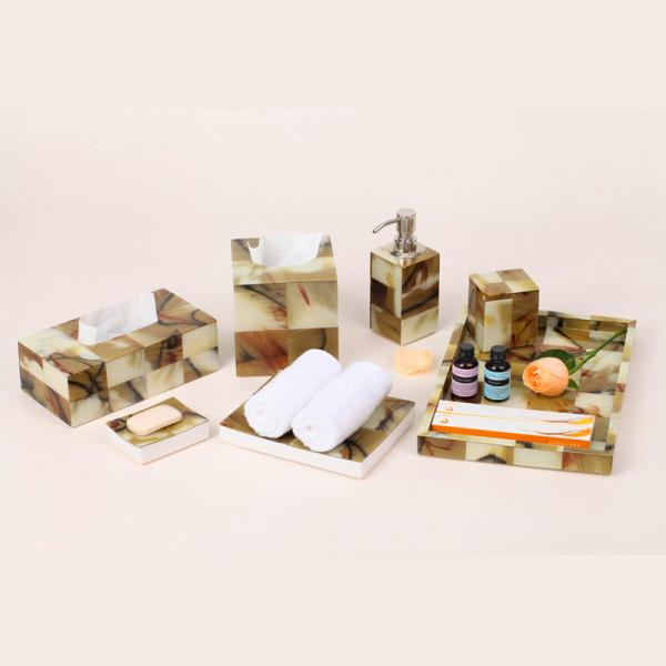 Buy cheap Hotel resin product bathroom accessories resin towel tray/tissue box from wholesalers