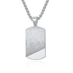 Satin and Polished Square Religious Necklace Men's Cross Stainless Steel
