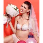 embroidery white lace bra invisible wireless bra front closure