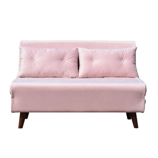Buy cheap Pink Velvet Two Seat Sofa Bed Folding Chair Fabric Foam Plywood from wholesalers