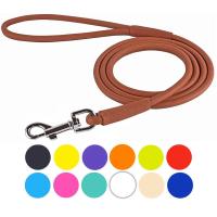 Buy cheap Multiple Sizes Rolled Leather Dog Leash Rope Soft Padded Multicolored product