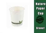 Insulated Disposable Hot Beverage Cups , White PLA Custom Logo Paper Cups