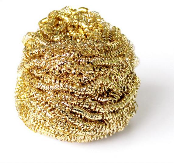 Buy cheap Round Shape Brass Steel Kitchen Scrub Pads , Harmless To Skin Metal Scouring Pad from wholesalers