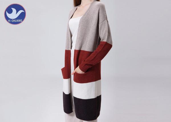Stripes Oversized Cardigan Sweater , Women's Cotton Cardigan Sweaters With