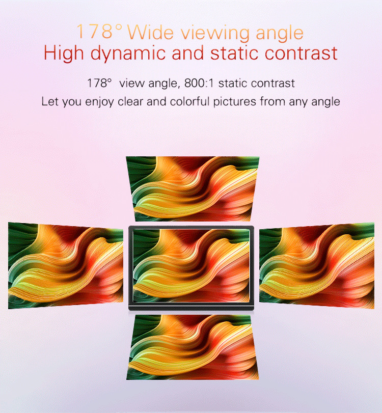 9.1mm Thickness 178 Degrees View Angle HDR HDMI USB C 10.1 Inch Portable Monitor