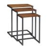 Buy cheap Industrial Wood Metal Nesting Bedside Tables C Shaped from wholesalers