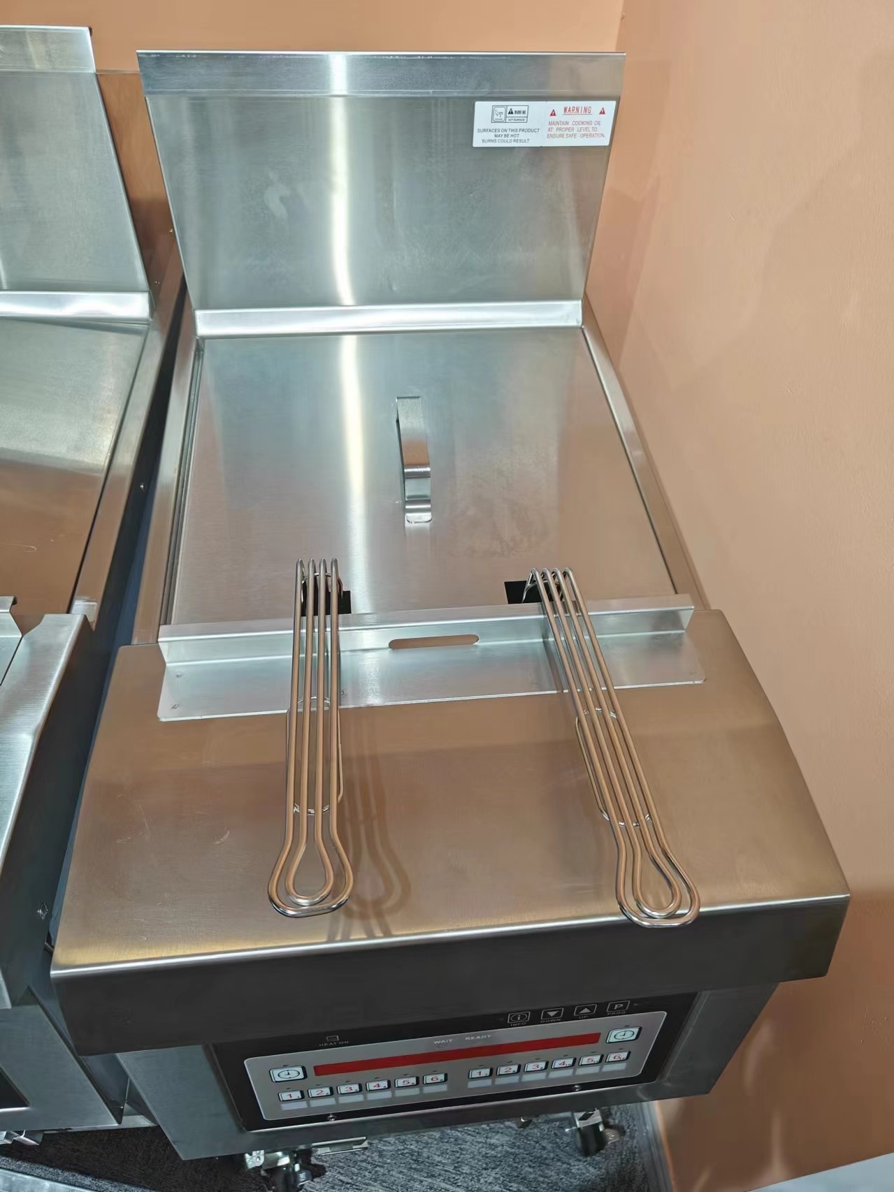Electric Digital Computer Panel With Oil Filtration One Pot Two Baskets Open Deep Fryer