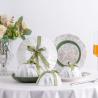 Buy cheap Green Floral Ceramic Diner Set Plate Under Glazed Technique Christmas Gift For Women from wholesalers