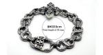Men's Vintage Silver Plated 316l Titanium Stainless Steel Chain Cross Bracelet