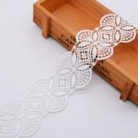 Buy cheap Guipure Polyester 6.2cm White Embroidered Lace Trimmings product