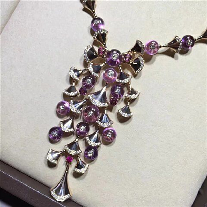 Real low price and high quality jewels B necklace 18k gold white gold yellow gold rose gold diamond necklace