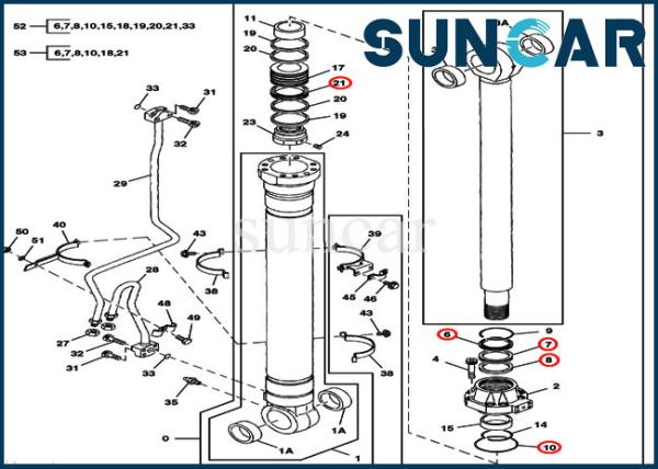 Buy cheap Cylinder Service Kits 9180581 Boom LH/RH Repair Seal Kit For 330LCR JOHN DEERE from wholesalers