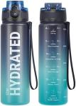 32oz Motivational Sports Water Bottle with Time Marker - Times to Drink - Tritan