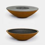 Modern Design Rusty Outdoor Charcoal BBQ Grills Corten Steel BBQ Fire Bowl Pit