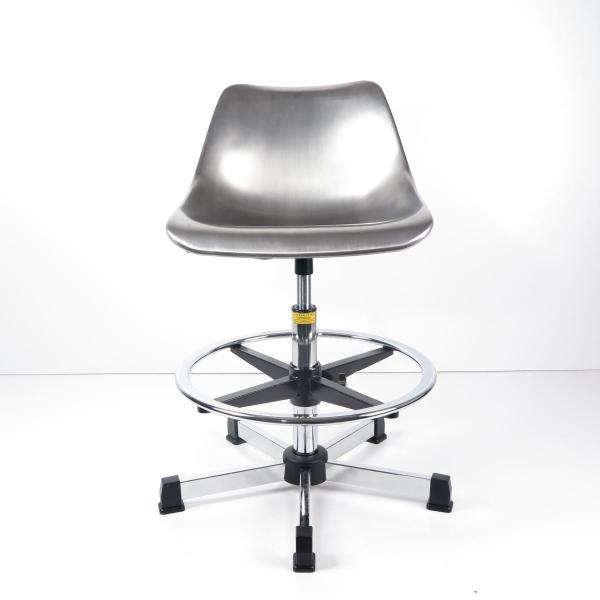 201 Stainless Steel ESD Cleanroom Chairs NO Armrest With Foot Rest Meet 100