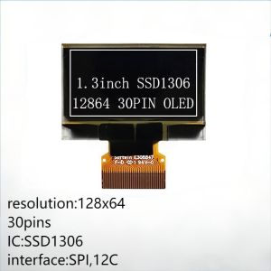 Buy cheap 128*64 1.3 Inch OLED Display PMOLED Display Monochrome SSD1306 Driver from wholesalers