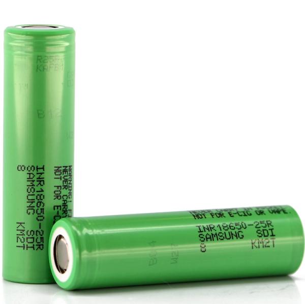 Buy cheap Samsung 25R 18650 2500mAh 20A Battery 3.6V Cylindrical Lithium Ion Cell INR18650-25R from wholesalers