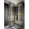 Buy cheap Black Wood Veneer Customized Wardrobe Closet Tailored L Shaped With Glass Doors from wholesalers