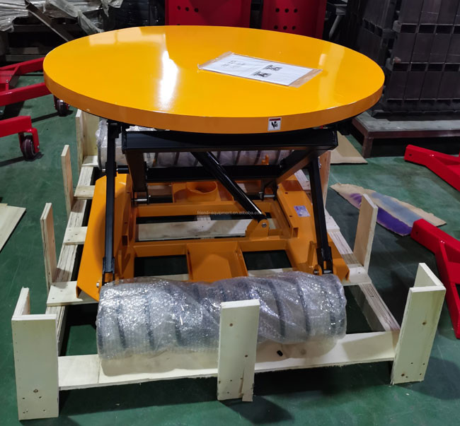 2 Ton 2000kg 4000 Lb Turntable-Top Electric Stationary Lift Tables Spring Loaded Pallet Lift Tables