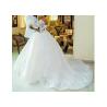 Buy cheap Ivory Half Sleeve Flower Lace Beading Long Tail Bridal Gown / Mermaid Bridal Dress from wholesalers