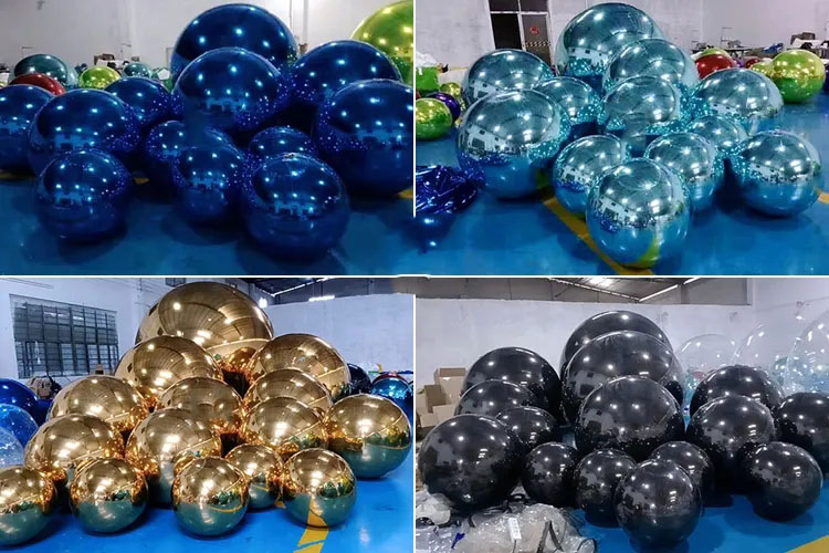 Outdoor Affordable Big Shiny Balls Inflatable Silver Smooth Shiny Ballse Balls for Event