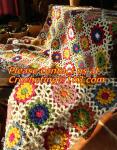 Handmade crochet rug,Acrylic blanket knit carchet,Hand knit blanket