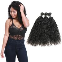 Buy cheap Natural Black Virgin Curly Hair Bundles / Curly Weave Human Hair 3 Bundles product