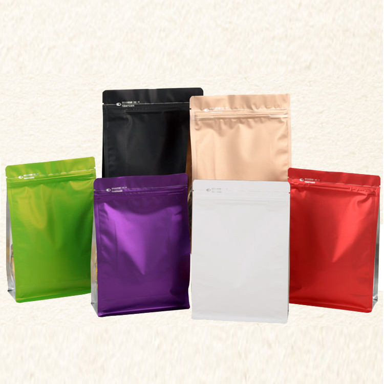 Stand up Flat Bottom Aluminum Foil/Kraft Paper Printed Coffee Plastic Valve Bags