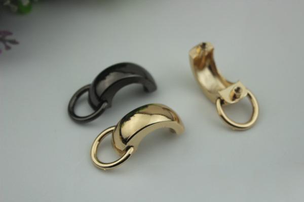Metal bag part gunmetal color 35 mm zinc alloy handbag arch bridge with nickel