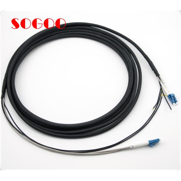 Armored Outdoor Duplex Patch Cord OM3 OM4 LC / UPC Outdoor Fiber Patch Cord