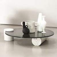Buy cheap Modern Tempered Glass Top Coffee Table Nordic Minimalist Style 110cm product