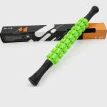 17.5x1.5in Green Massage Stick Hand Held Roller For Muscles Stainless Tube
