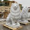 Buy cheap Marble Lion Statue Natural Stone Animals Sculpture Hand Carving Outdoor Garden Decoration from wholesalers