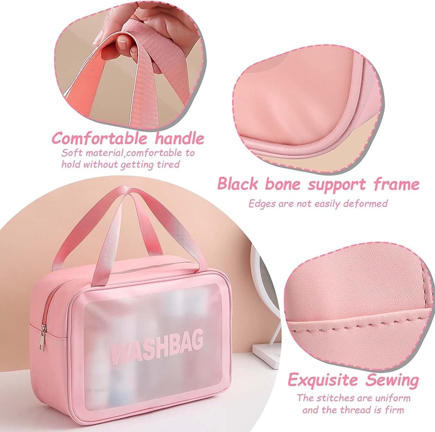 Multifunctional Travel Toiletry Makeup Bag Water Resistant With Handy Handle