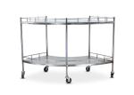 Medical Stainless Steel 304 Fan Shape Instrument Trolley On Casters