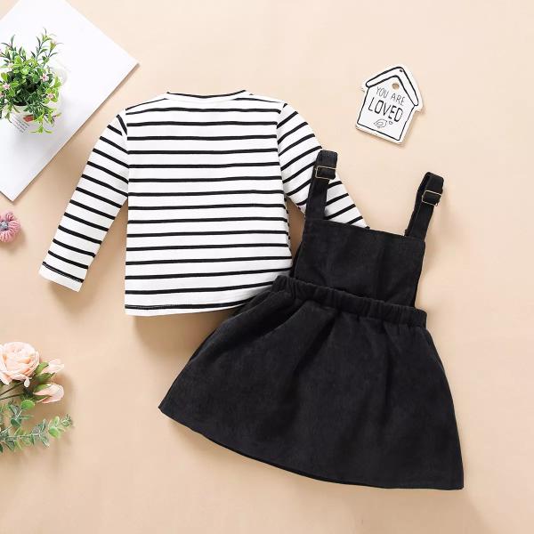 Buy cheap 110cm Two Piece Summer Children'S Clothing Braces Skirt Casual Striped Long Sleeve Striped Top from wholesalers