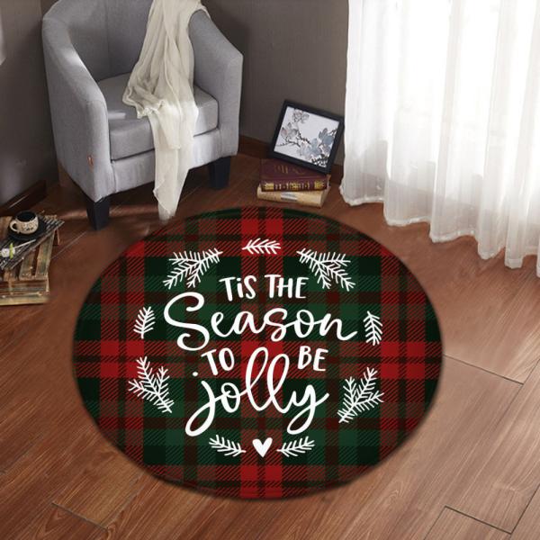 Buy cheap 80cm red Round Santa Claus Elk Christmas Festive Floor Mat Anti SlipCircular office mat from wholesalers