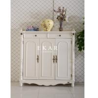 Buy cheap white 3 doors storage 3 drawers shoes display cabinet shoes racks product