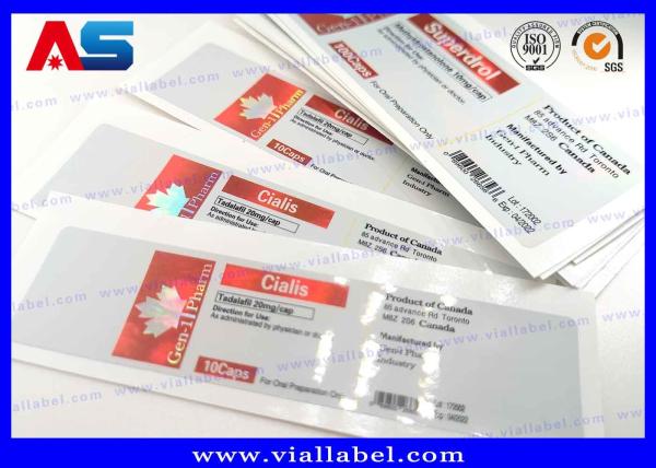 Quality Hologram Pharmaceutical 10ml Vial Labels Stickers Printed For Plastic Tablet Containers for sale