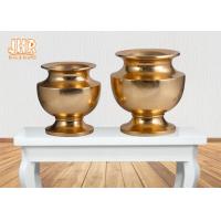 Buy cheap Wedding Gold Leafed Fiberglass Centerpiece Table Vases Pot Shape Durable product