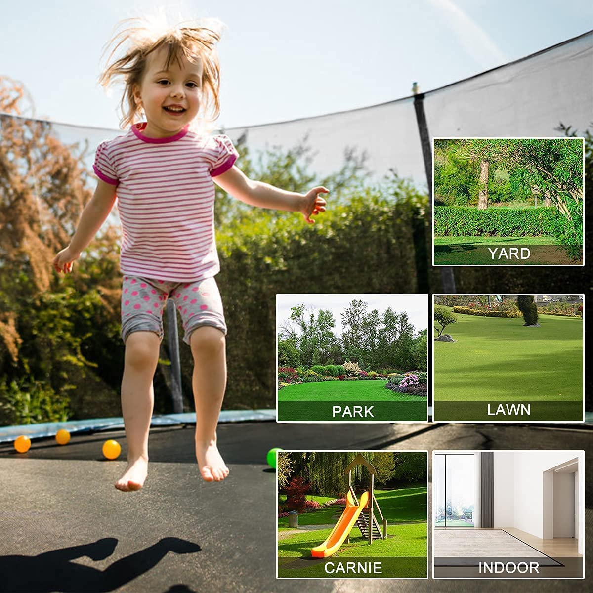 Experience the Joy of Bouncing with AJUNION 10ft Park Trampoline and Enclosure Net