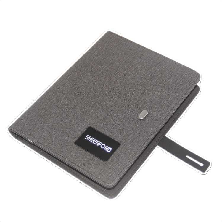 OEM PU Leather Notebook Wireless Charger Power Bank Diary With Stand