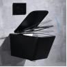 Buy cheap Back To Wall One Piece Toilet Bowl Wall Hung Toilet Tankless Black Square from wholesalers