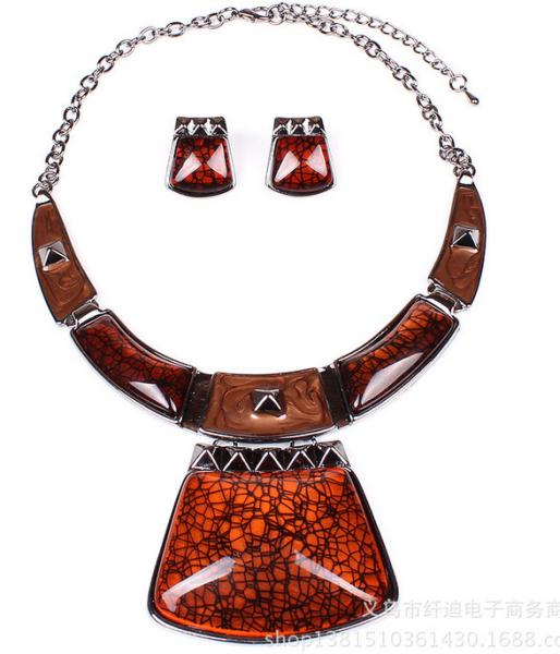 Buy cheap European and American classic color resin + Earrings Set from wholesalers