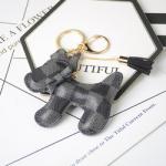 OEM Leather Teddy Bear Keychain , 65mm Cute Keychains For Women