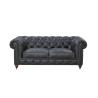 Buy cheap Vintage Slate Color 2 Seater Leather Sofa Grey , Leather Couch Two Seater Chesterfield Love Seat from wholesalers