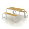 Buy cheap Factory Outlet Customized Steel-wood Table Bench Garden Furniture Picnic Table Modern Design Metal Table from wholesalers