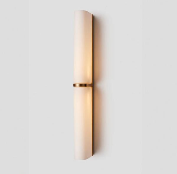 Buy cheap Modern Brass Wall Sconce Customized Frosted Glass Wall Lights Long Size from wholesalers